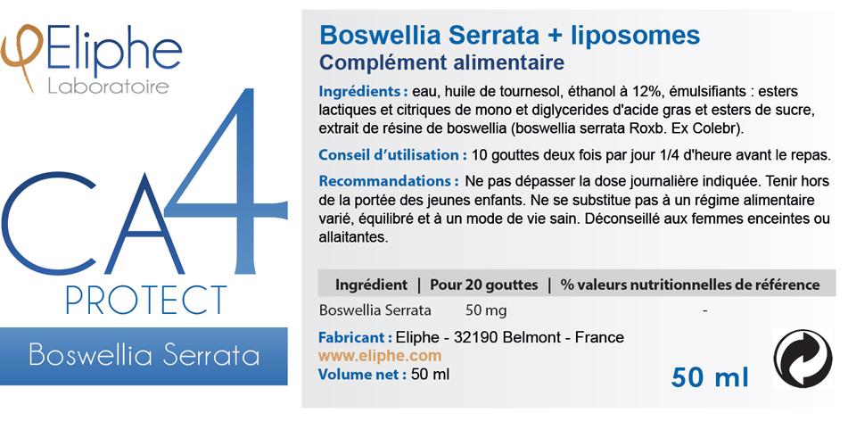 Boswellia Serrata + Liposomes 50 ml Eliphe CA4 Protect etiquette